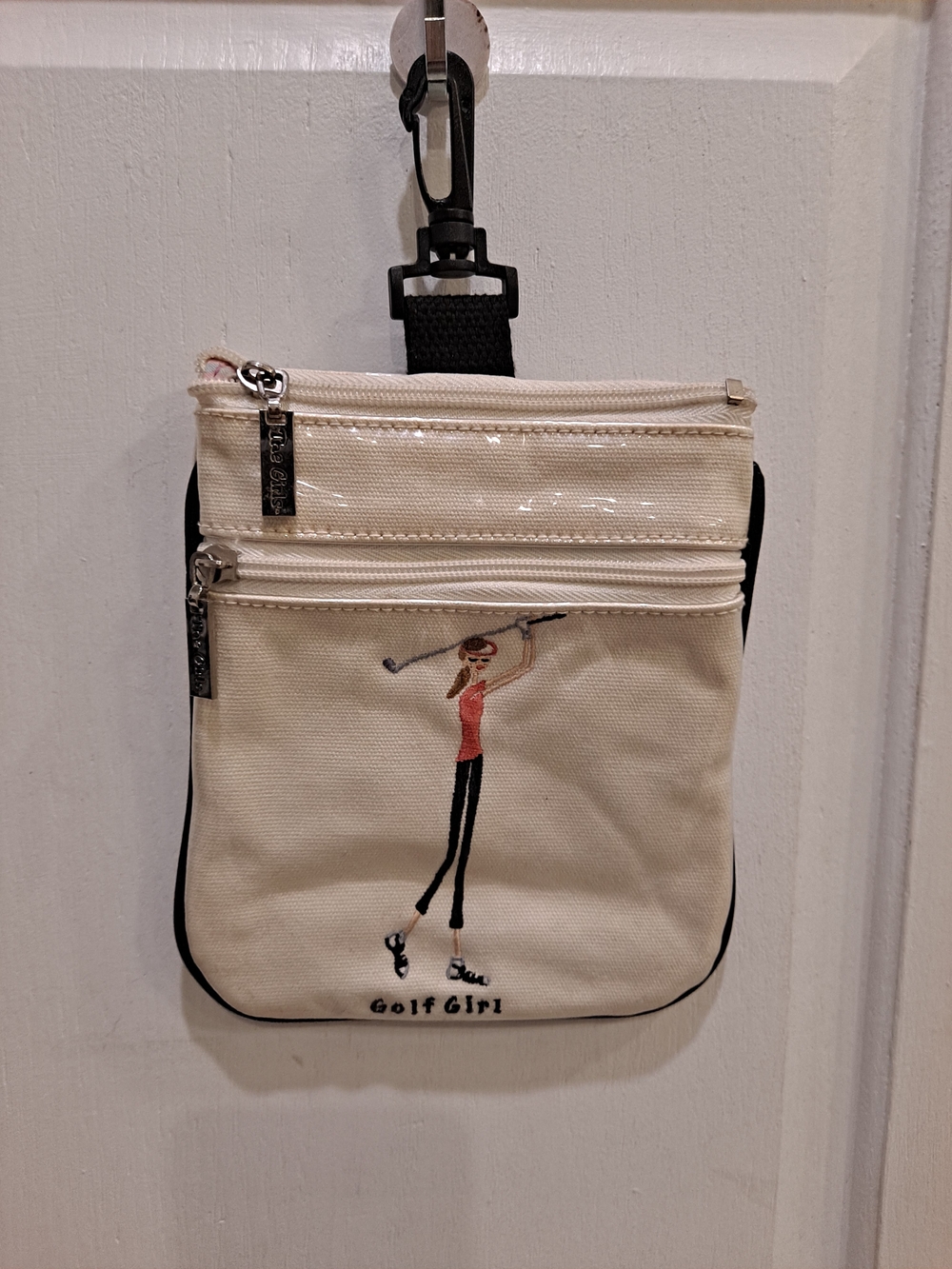 Golf Girl Sunny Hawaii Marshall Fields Mini Utility Golfer Pouch Cream Vintage